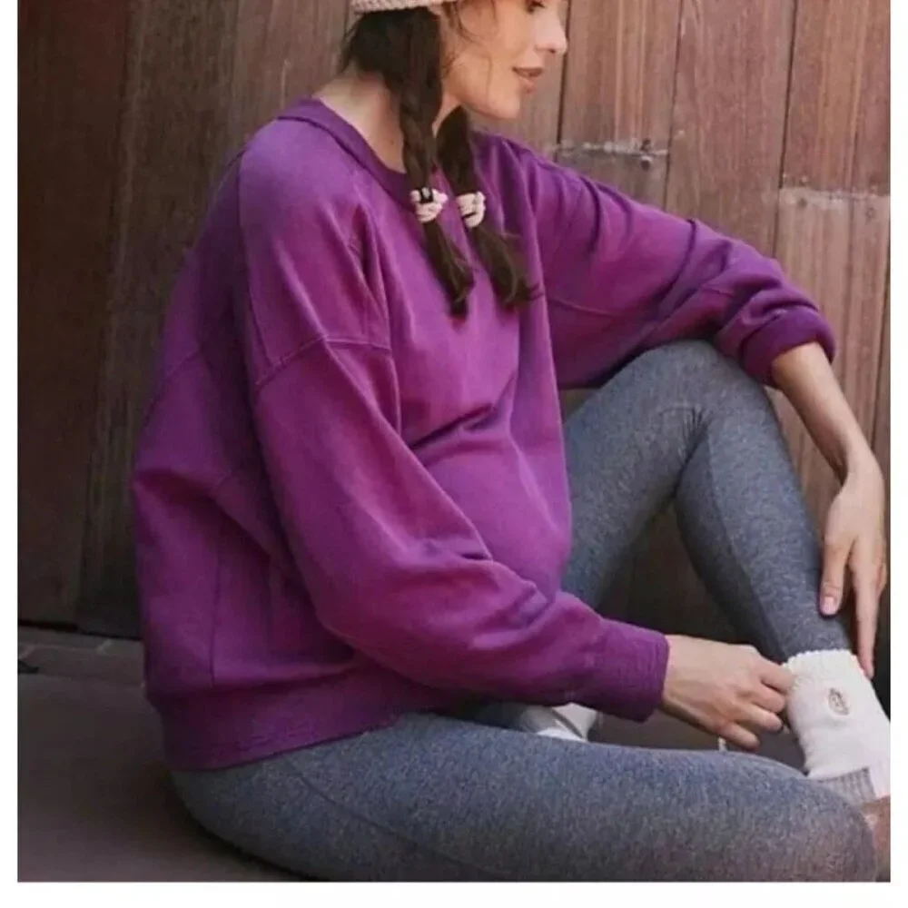 NWT Free People Movement x Hatch Maternity Intercept Pullover XS X-Small Berry